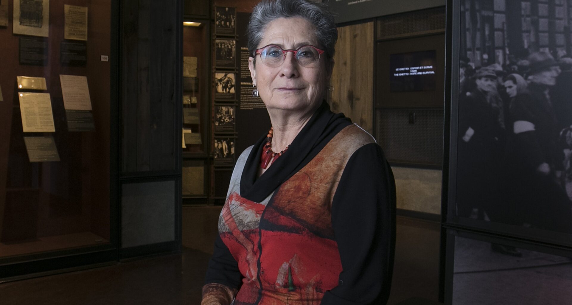 Eva Kuper inside the Montreal Holocaust Museum.