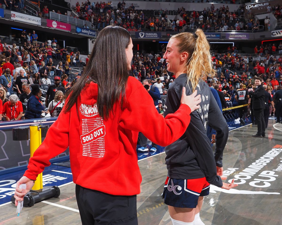 Caitlin Clark and Lucy Olsen met during the 2025 WNBA season.