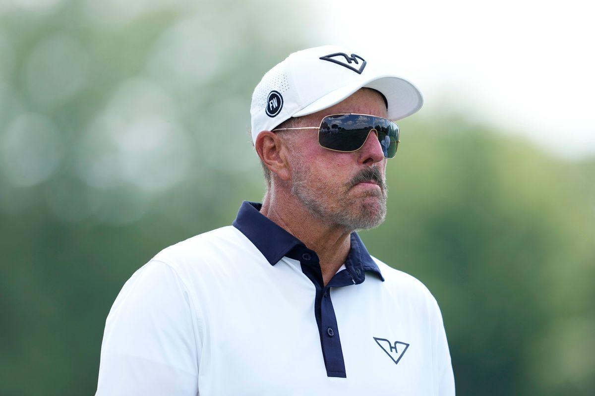 Phil Mickelson of HyFlyers GC looks on with sunglasses on