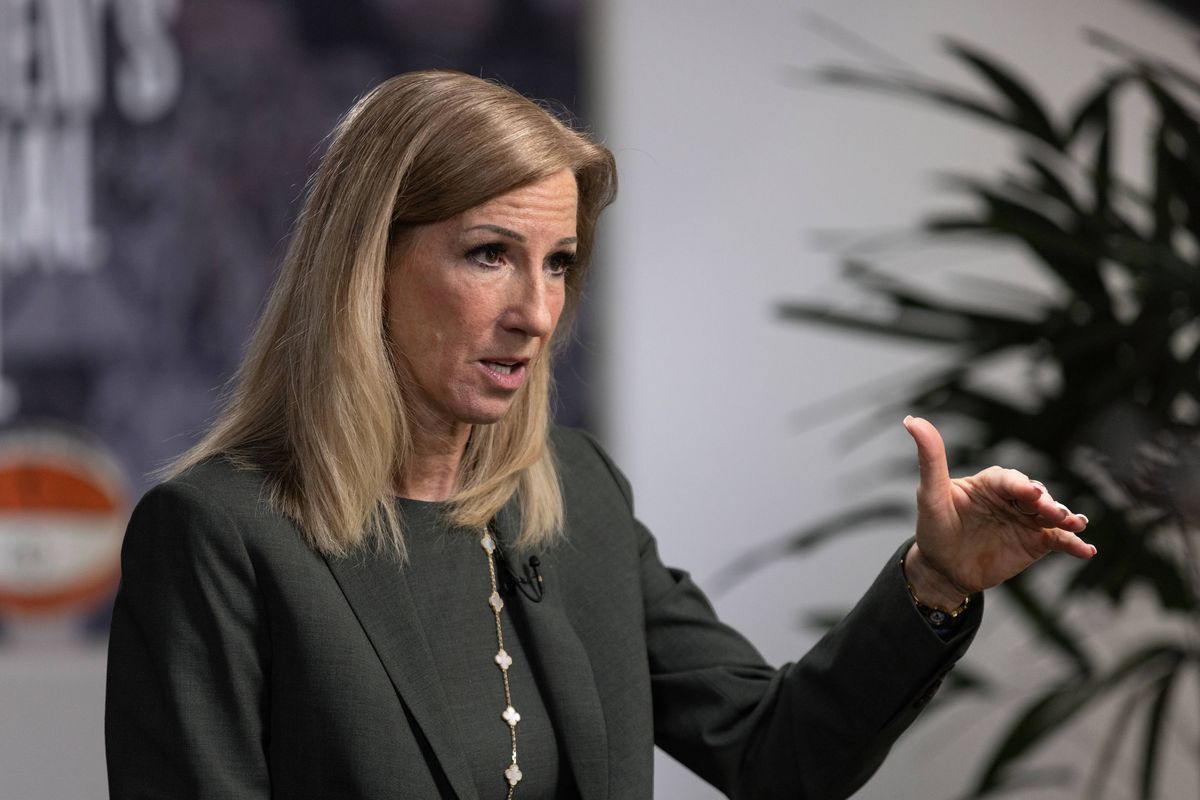 Cathy Engelbert, commissioner of the WNBA, speaks during an interview