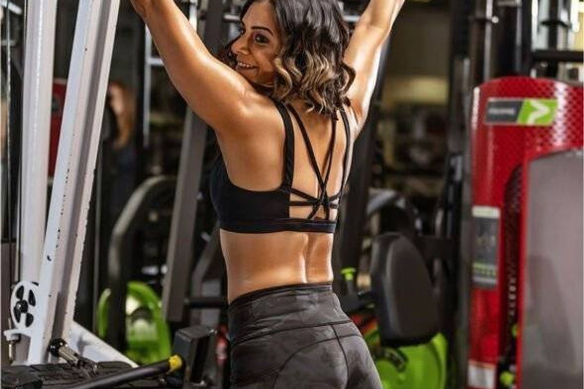 Ritika Langer working out at the gym.