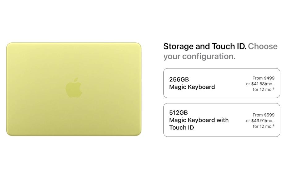 MacBook Neo next to education pricing on white background.