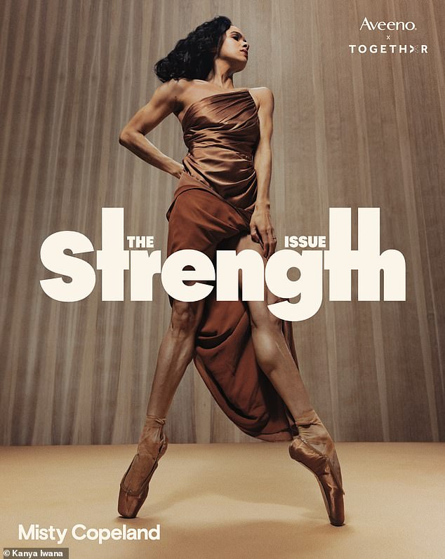 Ballerina Misty Copeland also featured in the issue, which is a project launched by Aveeno and TOGETHXR