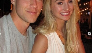 Cameron Brink is pictured with her fiance and former Stanford classmate, Ben Felter