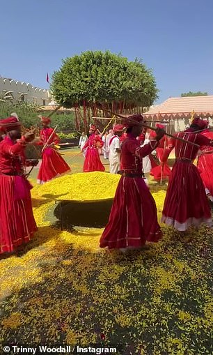 Trinny also gave an insight into the day, where people were seen dancing in circles