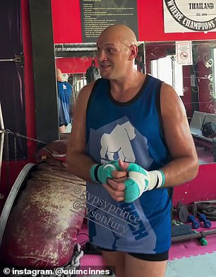 Tyson Fury (pictured) has revealed his son Prince John James wants to become a pro boxer like him