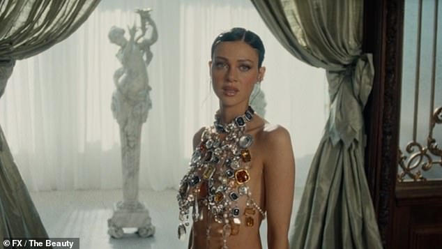 The estranged son of David and Victoria Beckham, 27, took to Instagram on Thursday to gush over his actress wife's latest achievement and urged his followers to watch her appearance in the series (Nicola pictured in the series)