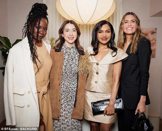 From left, Danai Gurira, Sasha Plavsic, Kaling and Mandy Moore