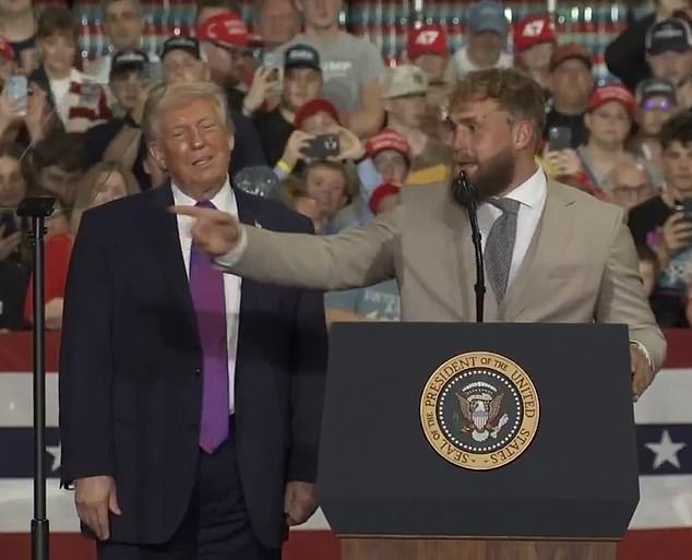 Jake Paul suffers embarrassing hygiene gaffe during Donald Trump rally appearance as major wardrobe error exposes long-held insecurity