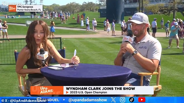 The host appeared stunned by the former US Open winner's girlfriend remark