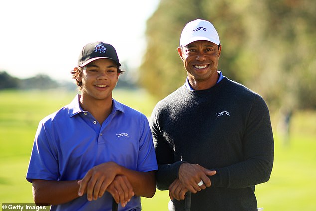 Charlie, 17, is hoping to emulate legendary father Tiger after embarking on his own golf career