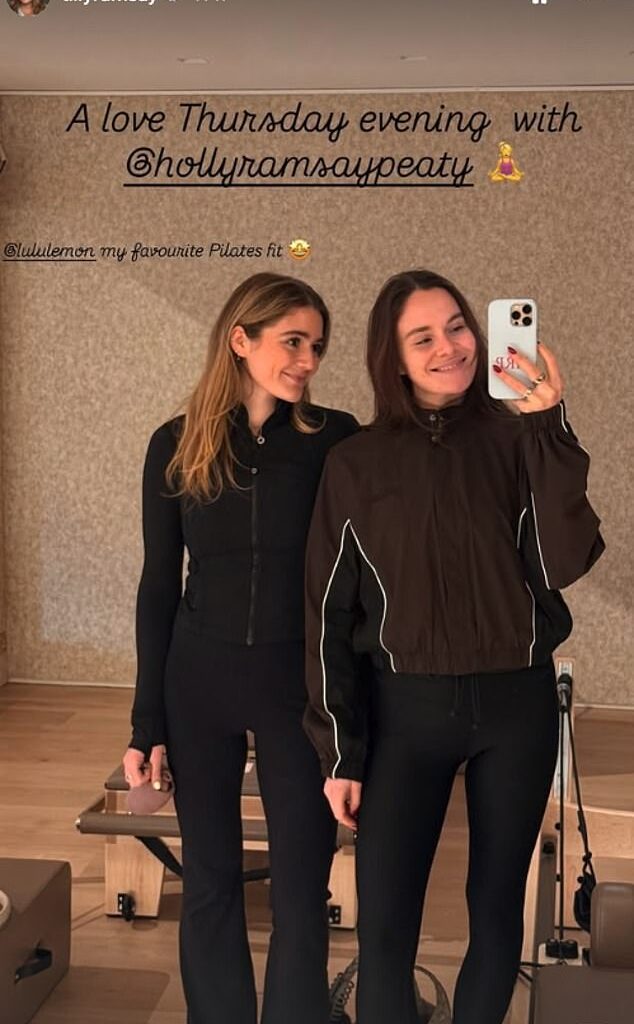 Tilly (L) and Holly Ramsay (R) enjoyed quality time together at an exercise class on Thursday as they shared insight into their extreme workout regimes.