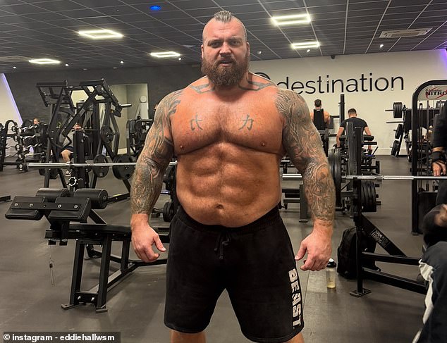 He will come face-to-face with 2017 World's Strongest Man Eddie Hall, 38, in Manchester