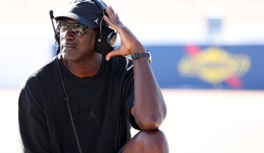 Michael Jordan, NBA Hall of Famer and co-owner of 23XI Racing looks on during the NASCAR Cup Series Straight Talk Wireless 500 at Phoenix Raceway
