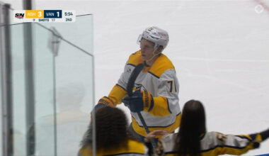 Nanaimo’s Matthew Wood plays first NHL game in B.C. against Canucks