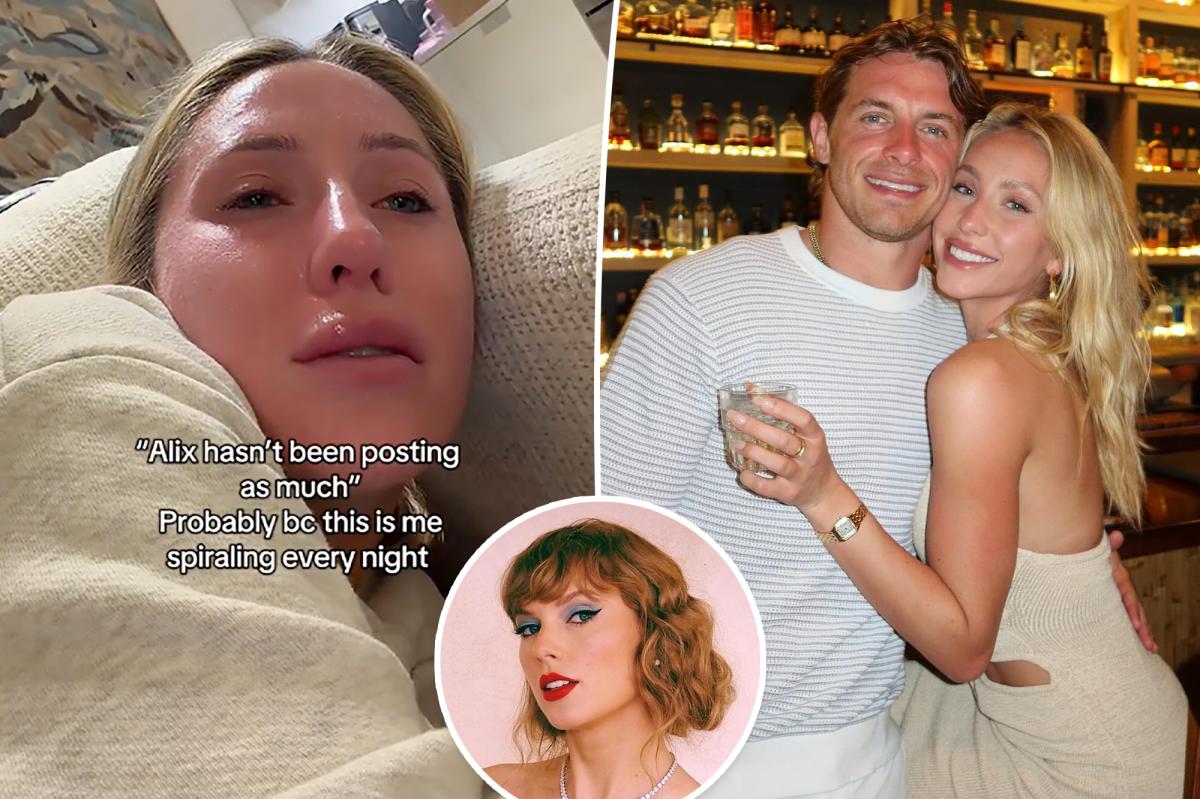 Alix Earle sobs over Taylor Swift song after seeing ex Braxton Berrios for first time since their breakup