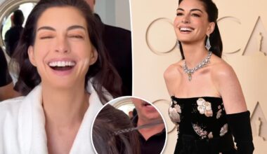 Anne Hathaway shares the instant facelift hack she used for the Oscars 2026 red carpet