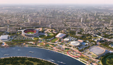 BDP, Cox Architecture, and Collage Design Unveil a Sports District Around the World's Largest Stadium in India