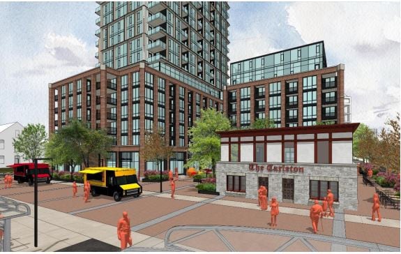 A drawing of a future possible city block in Ottawa.