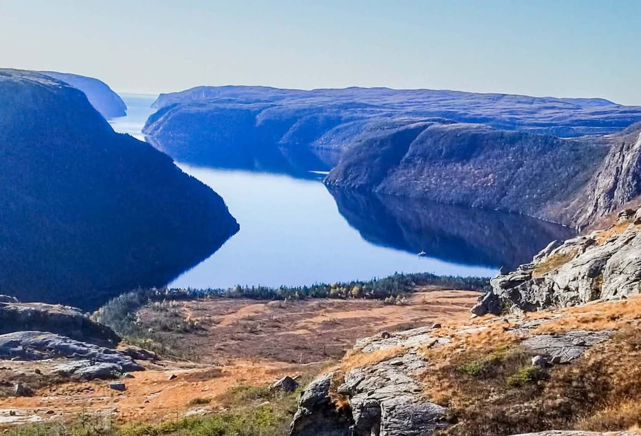A distant view of a fjord