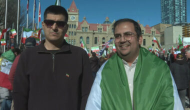 Calgary Iranians call for regime change at downtown rally, while others mourn Khamenei's death