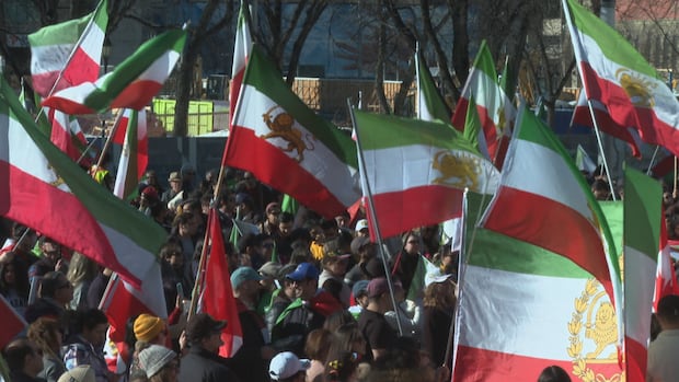 Calgary Iranians call for regime change at downtown rally, while others mourn Khamenei's death