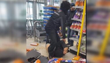 Security guard punches man, threatens to kill him in video shot at Winnipeg Dollarama