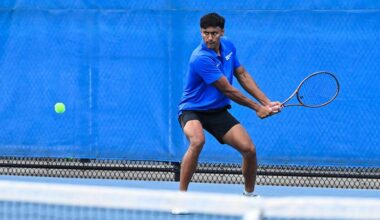 No. 28 men's tennis edged at Skidmore, Korwar '27 and Mendieta '28 shine
