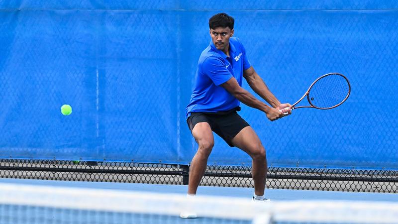No. 28 men's tennis edged at Skidmore, Korwar '27 and Mendieta '28 shine