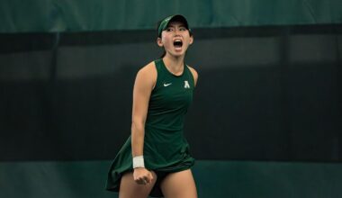 Sara Suchankova hits a return during a match.