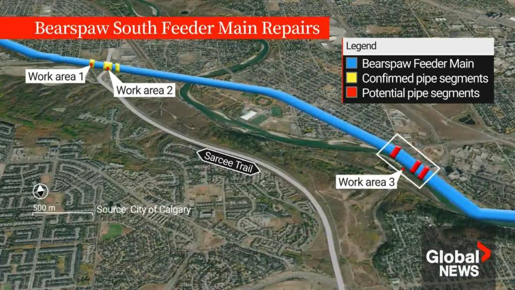 Click to play video: 'Calgary water restrictions for feeder main repairs to return in March'
