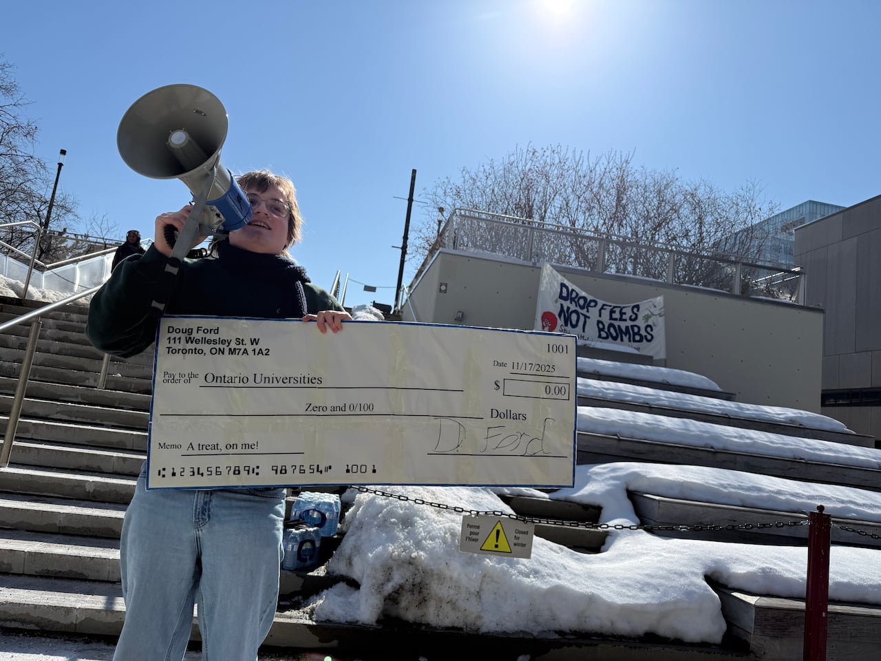 demonstrator at March 4 OSAP cuts University of Ottawa