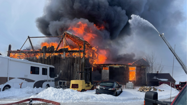 Toronto Fire crews battle barn fire in Scarborough