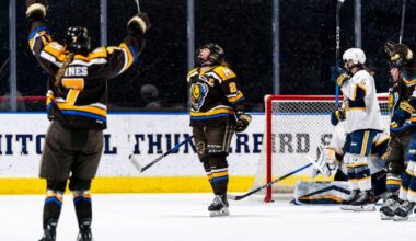 T-Birds tame Bisons to pull within one win of Canada West title
