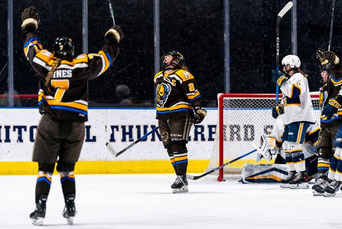 T-Birds tame Bisons to pull within one win of Canada West title