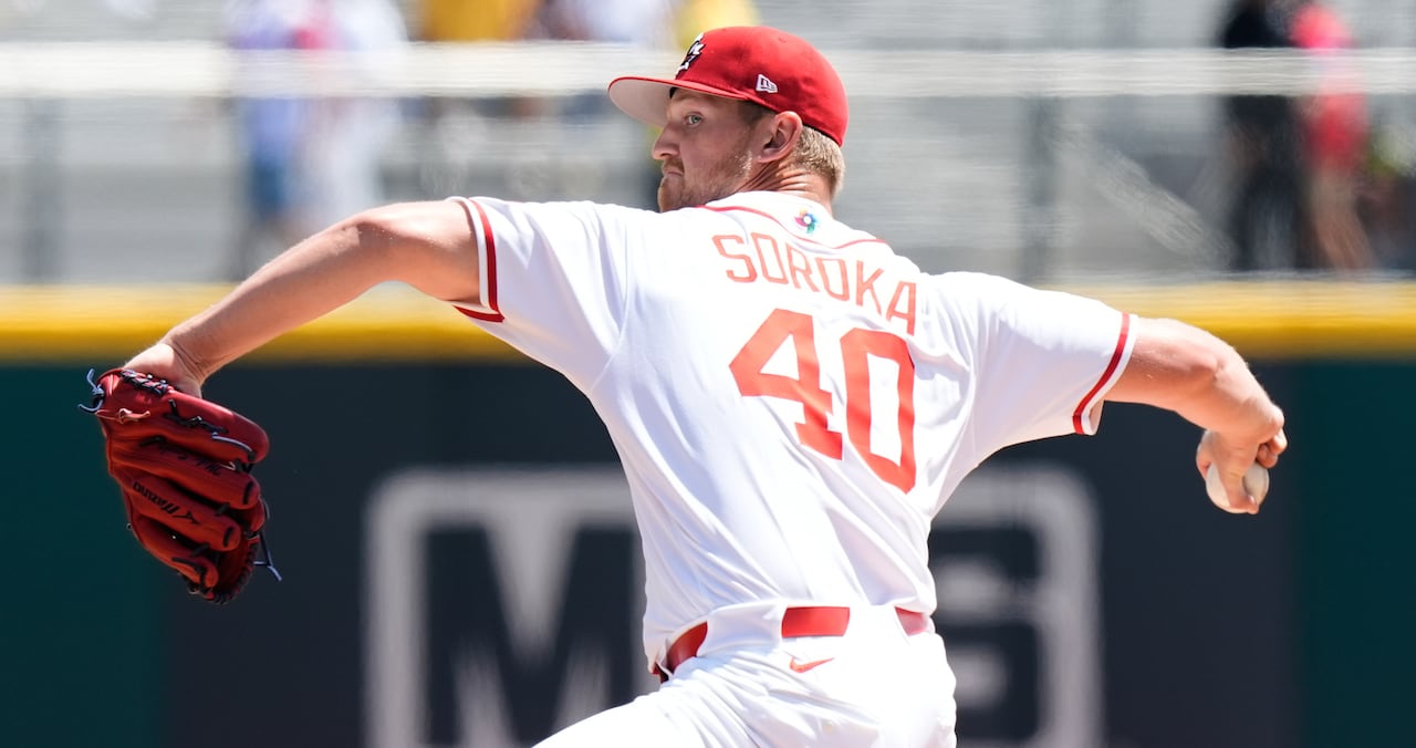 A Canadian pitcher throws the baseball.