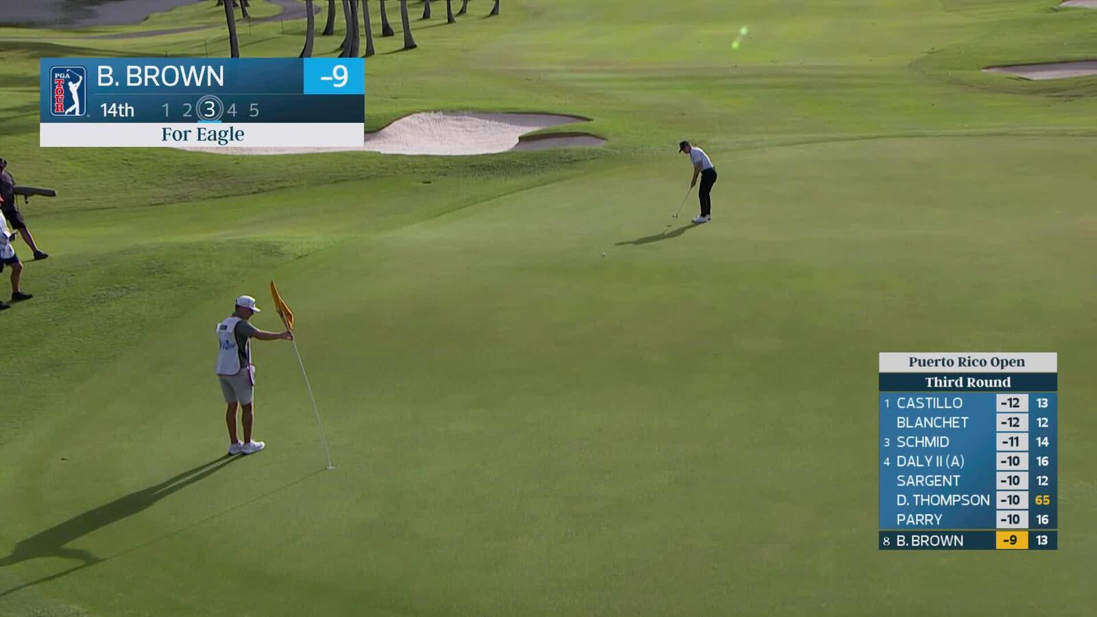 Blades Brown makes eagle putt on No. 14 at Puerto Rico