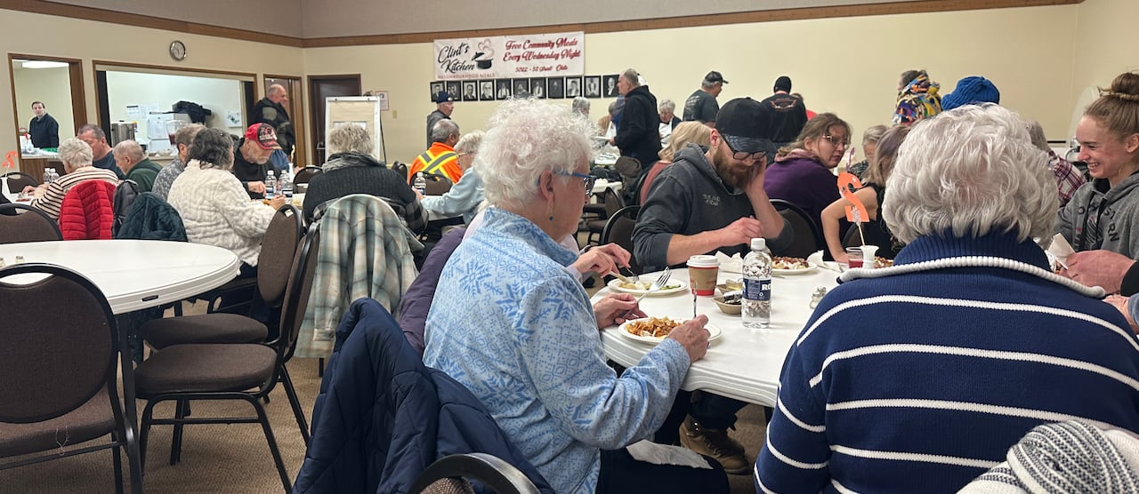 Regardless of weather, Clint's Kitchen attracts a sizable crowd in Olds every Wednesday evening.