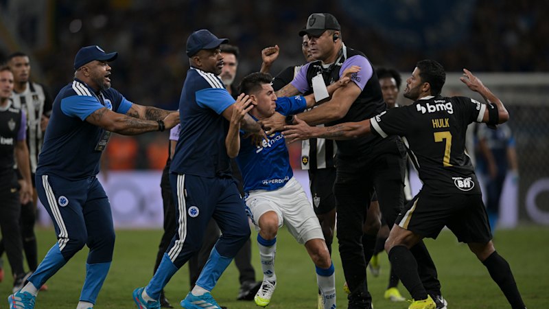 23 red cards issued after Cruzeiro and Atletico Mineiro match marred by violence