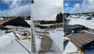 Repairs underway in parts of Alberta after powerful winds batter roofs, force a school to close