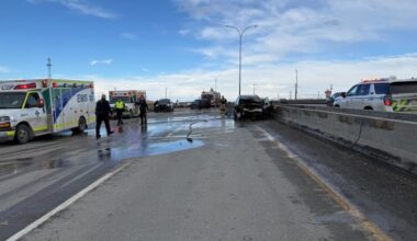 Fire crews responding to crash on Deerfoot arrive to see burning car, 'verbally aggressive' driver