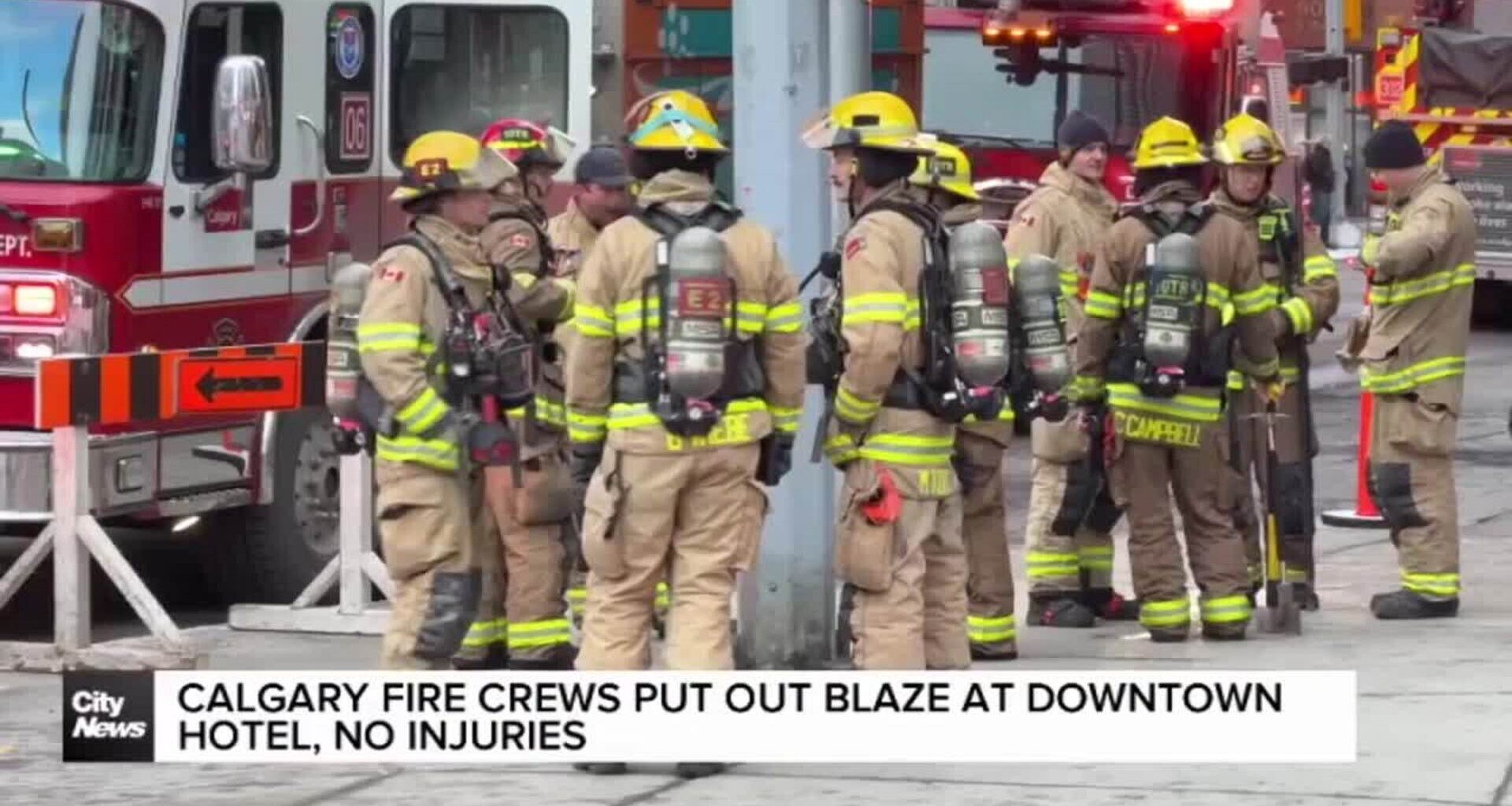 Calgary fire crews put out blaze at downtown hotel, no injuries
