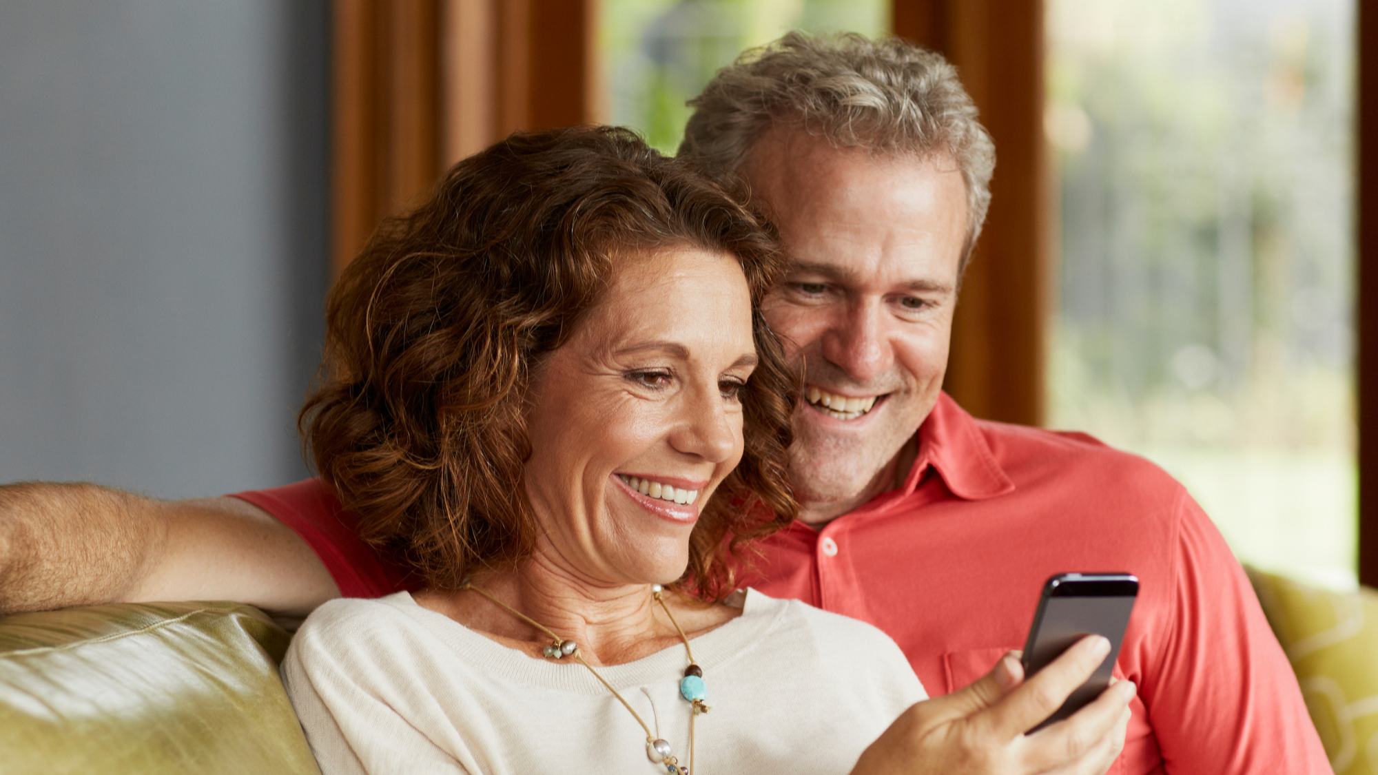 Man and woman on phone