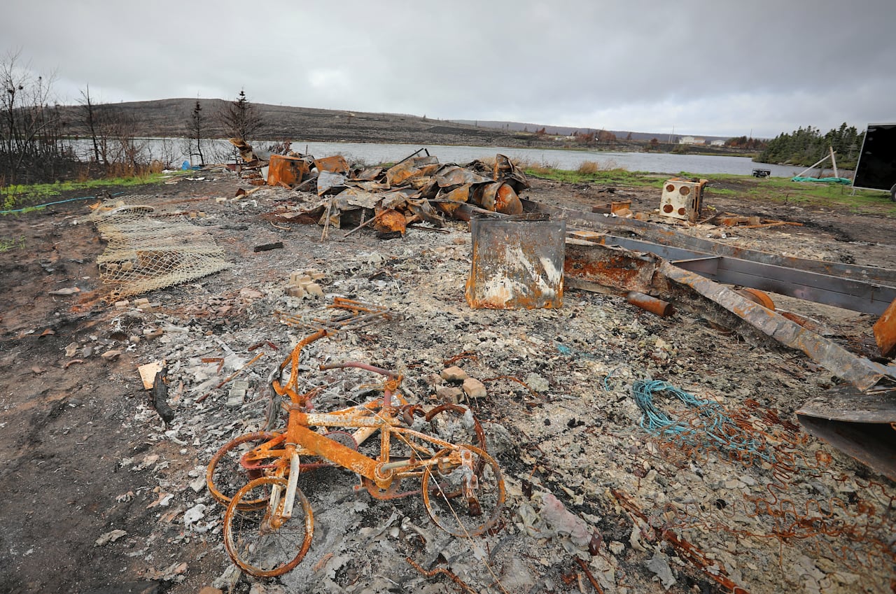 The ruins of a burned home.