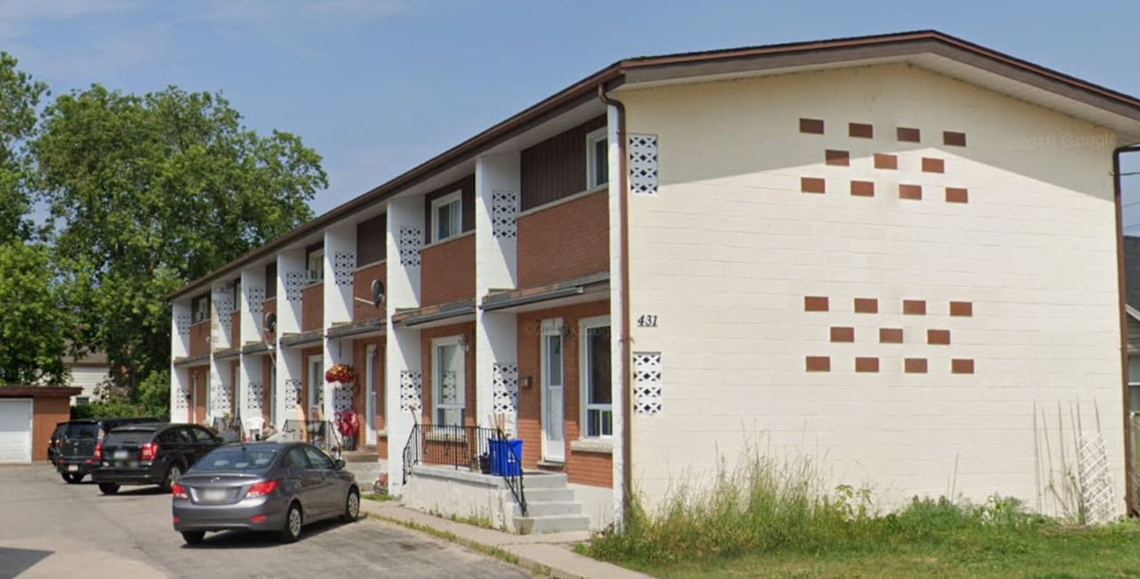 A row of townhouses.