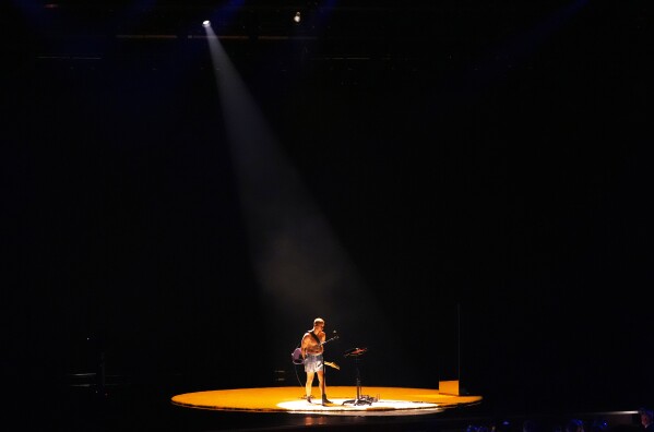 Justin Bieber performs "Yukon" during the 68th annual Grammy Awards in Los Angeles on Feb. 1, 2026. (AP Photo/Chris Pizzello, File)