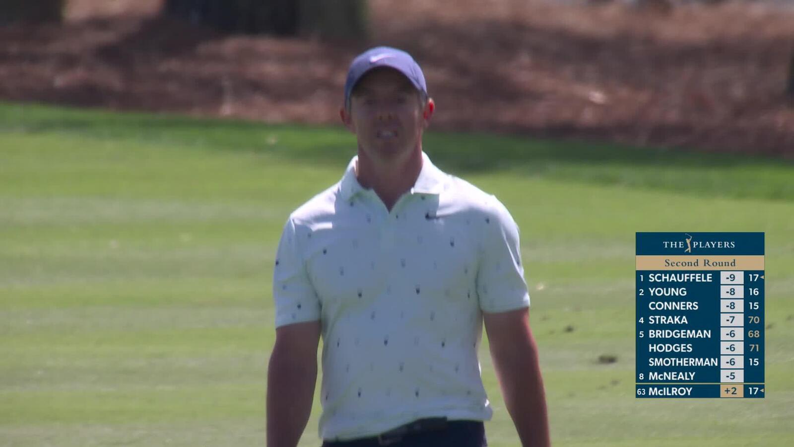 Rory McIlroy birdies final hole of Round 2 to move inside cut line at THE PLAYERS