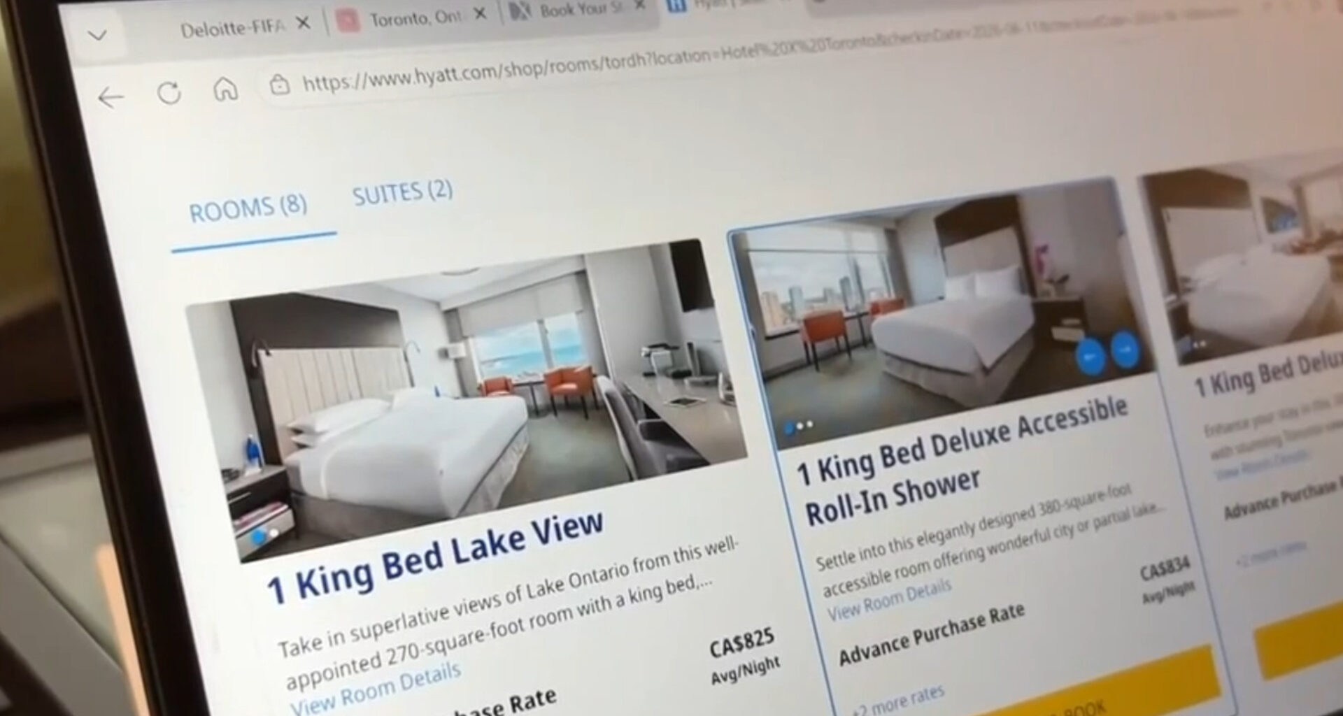 Hotels are still widely available in Toronto, while Vancouver could be facing a shortage