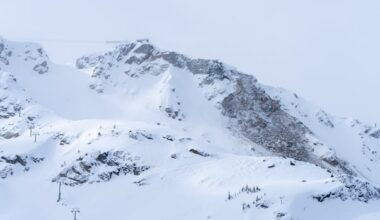 What caused the rockslide at Whistler Peak?