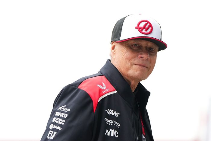 Gene Haas, Founder and Chairman, Haas F1 Team, arrives in the paddock.